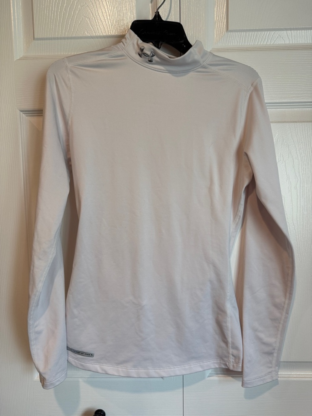 Under Armour White Long-Sleeve Mock Neck Coldgear Top